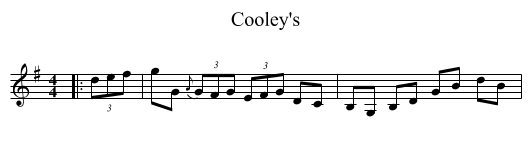 Cooley's - staff notation