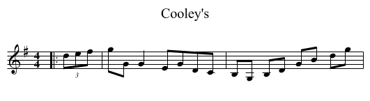 Cooley's - staff notation