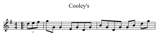 Cooley's - staff notation