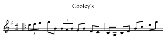 Cooley's - staff notation
