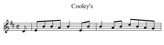 Cooley's - staff notation