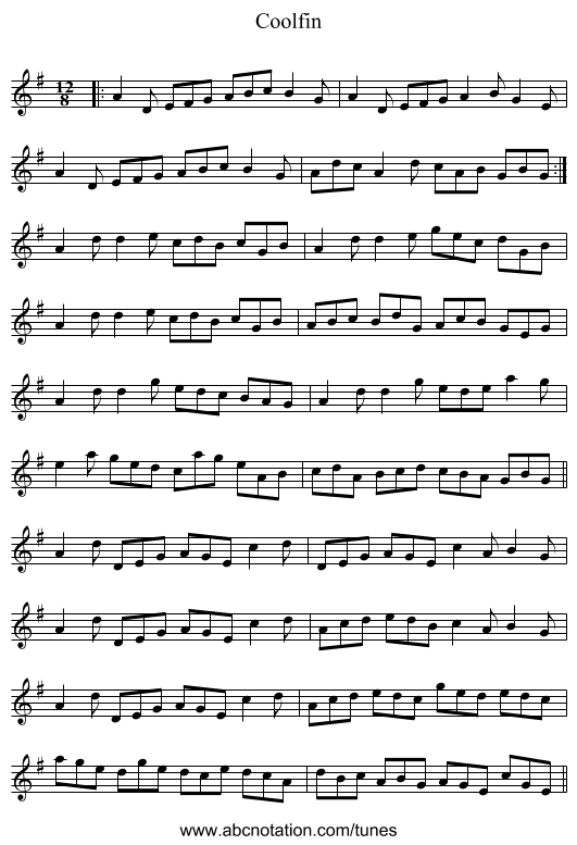 Coolfin - staff notation