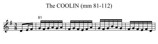 COOLIN (mm 81-112), The - staff notation