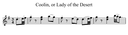 Coolin, or Lady of the Desert - staff notation