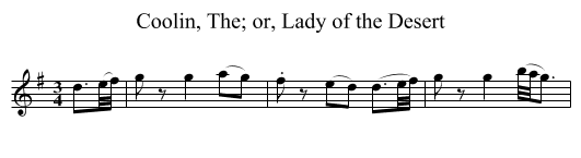 Coolin, The; or, Lady of the Desert - staff notation