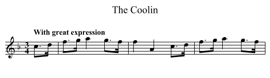 Coolin, The - staff notation