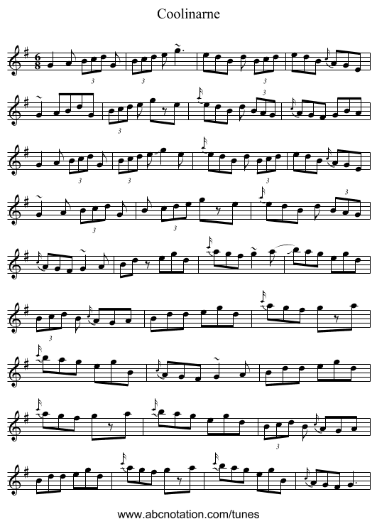 Coolinarne - staff notation