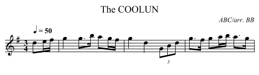 COOLUN, The - staff notation