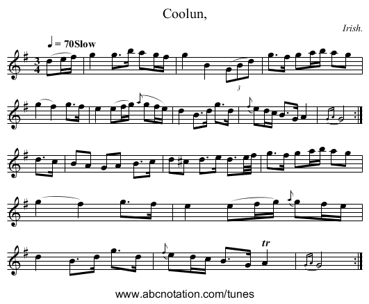 Coolun, - staff notation