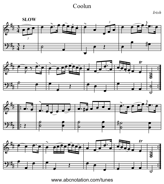 Coolun - staff notation