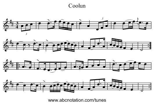Coolun - staff notation