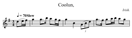 Coolun, - staff notation