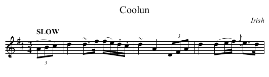 Coolun - staff notation