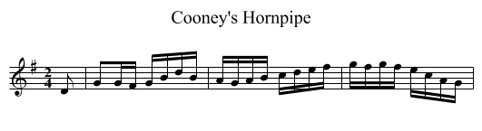 Cooney's Hornpipe - staff notation