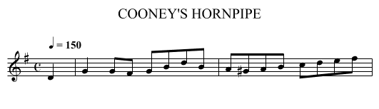 COONEY'S HORNPIPE - staff notation