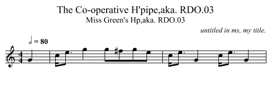 Co-operative H'pipe,aka. RDO.03, The - staff notation