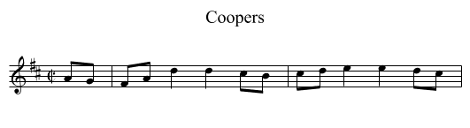 Coopers - staff notation