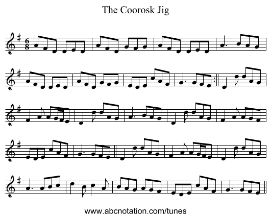 Coorosk Jig, The - staff notation