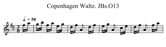 Copenhagen Waltz. JBs.O13 - staff notation