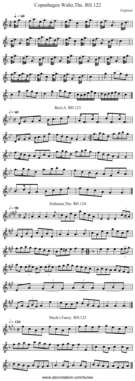 Copenhagen Waltz,The. RH.122 - staff notation