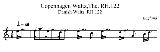 Copenhagen Waltz,The. RH.122 - staff notation