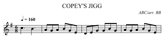 COPEY'S JIGG - staff notation