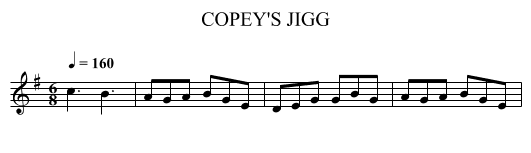 COPEY'S JIGG - staff notation