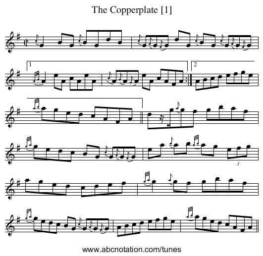 Copperplate [1], The - staff notation