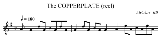COPPERPLATE (reel), The - staff notation