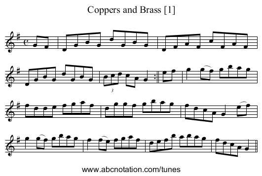 Coppers and Brass [1] - staff notation