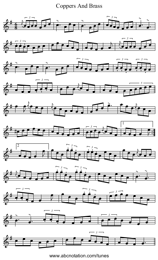 Coppers And Brass - staff notation