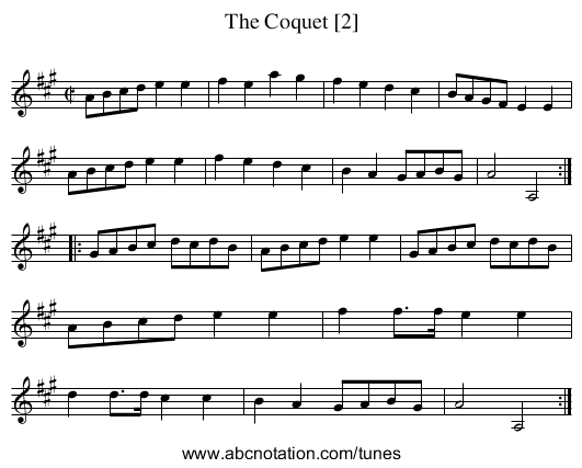 Coquet [2], The - staff notation