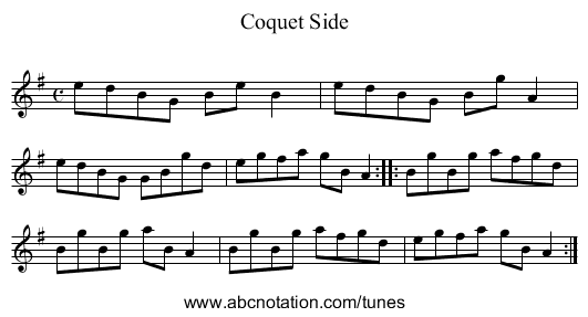 Coquet Side - staff notation
