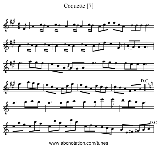 Coquette [7] - staff notation