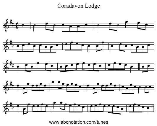 Coradavon Lodge - staff notation