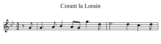 Corant la Lorain - staff notation