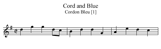 Cord and Blue - staff notation