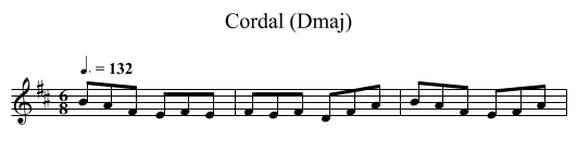 Cordal (Dmaj) - staff notation