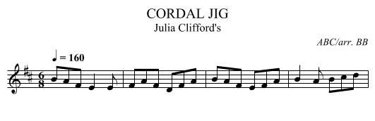 CORDAL JIG - staff notation
