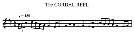 CORDAL REEL, The - staff notation