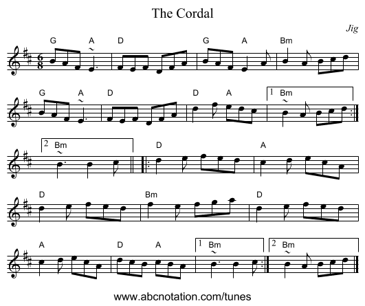 Cordal, The - staff notation