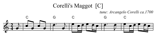 Corelli's Maggot  [C] - staff notation