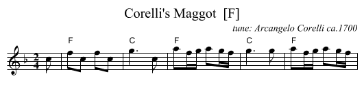 Corelli's Maggot  [F] - staff notation