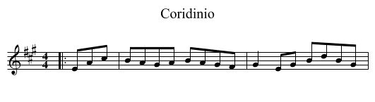 Coridinio - staff notation