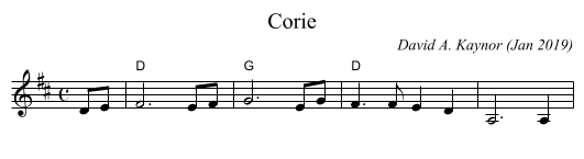Corie - staff notation