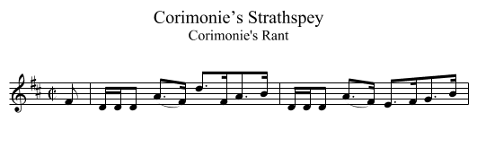 Corimonie’s Strathspey - staff notation