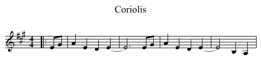 Coriolis - staff notation