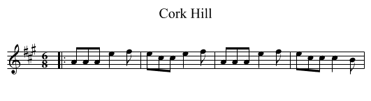 Cork Hill - staff notation