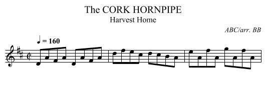CORK HORNPIPE, The - staff notation