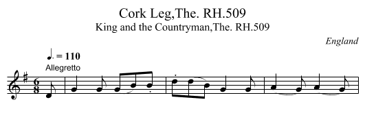 Cork Leg,The. RH.509 - staff notation